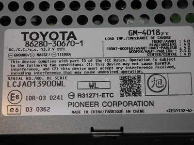 LEXUS GS GWL10 AUDIO AMPLIFIER 86280-30670-1 86280-30671 JAPAN MADE