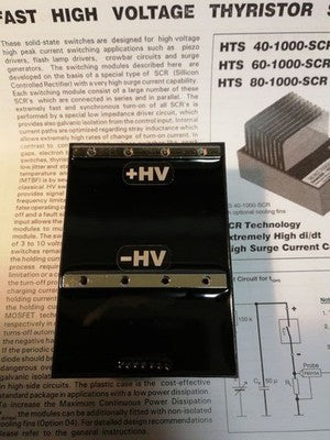 BEHLKE HTS 40-1000-SCR HIGH VOLTAGE THYRISTOR SWITCH 4000V 10000A NEW