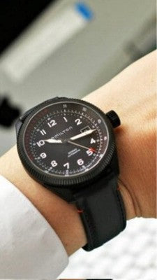 HAMILTON KHAKI TAKEOFF AIR ZERMATT H76695733 BLACK PVD AUTOMATIC WATCH NEW BOX