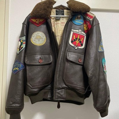 AVIREX G-1 TOP GUN FLIGHT JACKET MEN'S SIZE S (FITS L) LEATHER VINTAGE