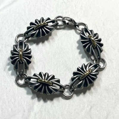 GEORG JENSEN 394 BRACELET AG925 K18 GOLD SILVER COMBI VINTAGE AUTHENTIC RARE