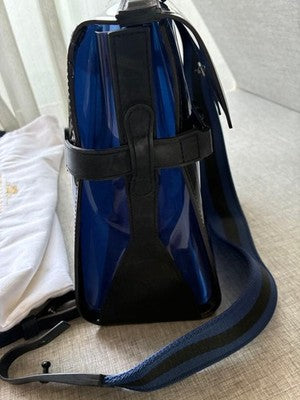 DELVAUX THE TEMPTE DARK NIGHT PRUSSIAN BLUE X BLACK WITH DUST BAG