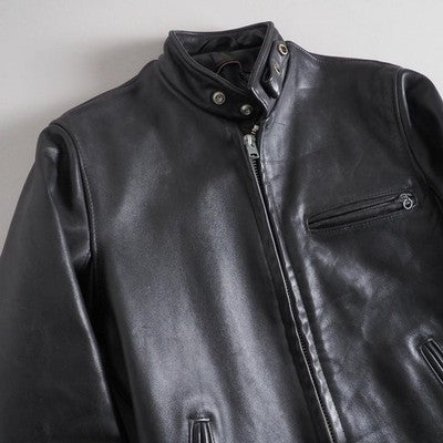 SCHOTT STAND UP COLLAR SINGLE RIDERS 641 LEATHER JACKET BLACK 36 EXCELLENT++++