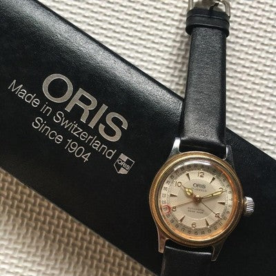 ORIS BIG CROWN 7400B POINTER DATE GOLD BEZEL AUTOMATIC WATCH W/BOX