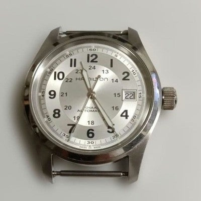 HAMILTON KHAKI FIELD AUTOMATIC H70455553 38MM WHITE DIAL LEATHER WATCH BOX
