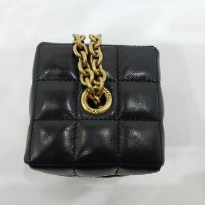 YVES SAINT LAURENT QUILTED LEATHER ACCESSORY POUCH BLACK YSL MINI BAG UNUSED