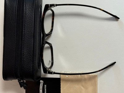 CHROME HEARTS EYEGLASSES GITTIN ANY? BLACK FRAME MEN'S EYEGLASSES 56-13 W/CASE