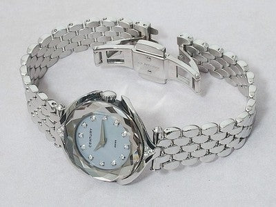 CENTURY AFFINITY WITH GENUINE DIAMONDS 632.7.S.22.16.SK SHELL DIAL SS WATCH USED