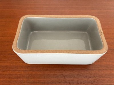 HEATH CERAMICS BUTTER DISH YELLOW GRAY TWO-TONE GLAZED CERAMIC RARE 1PC