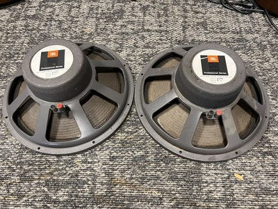 JBL 2231A 15-INCH CONE WOOFER SPEAKERS PAIR WORKING TESTED USED FROM JAPAN