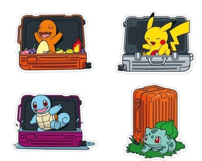 RIMOWA POKEMON STICKER SET PIKACHU CHARIZARD BULBASAUR SQUIRTLE NEW AUTHENTIC
