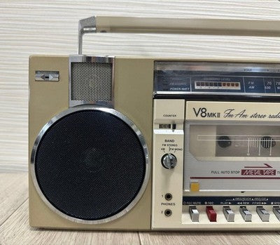 SANYO MR-V8MKII VINTAGE BOOMBOX FM AM STEREO RADIO CASSETTE PLAYER SERVICED