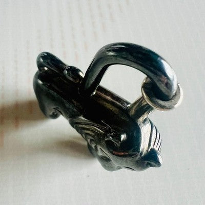 HERMES 1997 MARGIELA ERA LION CADENA CHARM PALLADIUM SILVER LIMITED EDITION