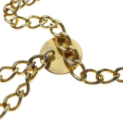 CHANEL COCO LOGO ROUND CHARM CHAIN BELT GOLD PLATE 1984 STAMPING VINTAGE FROM JP
