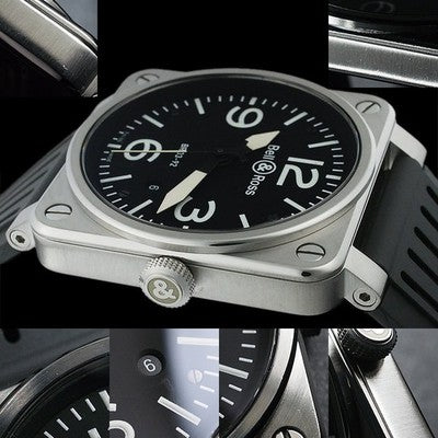 BELL & ROSS AVIATION BR03-92-S 42MM STAINLESS STEEL BLACK DIAL AUTOMATIC WATCH