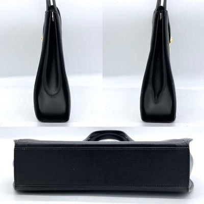 CARTIER PANTHERE BLACK LEATHER SHOULDER BAG GOLD HARDWARE AUTHENTIC JAPAN