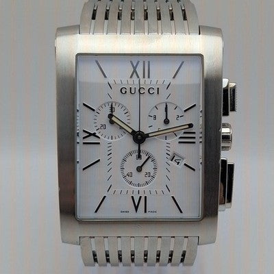 GUCCI G-METRO CHRONOGRAPH WATCH YA086319 MEN'S WORKING BLACK DIAL STAINLESS