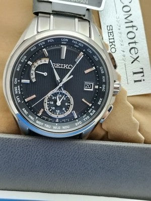 SEIKO BRIGHTZ 8B63 RADIO CONTROLLED SOLAR WORLD TIME TITANIUM WATCH SAGA287 NEW