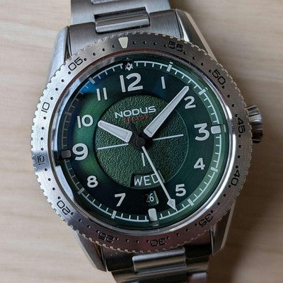 NODUS SECTOR PILOT PHANTOM NH36 GREEN LIMITED 10 AUTO WATCH 39MM USA DAYDATE GMT