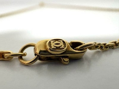 CARTIER 1/8 OZ INGOT PENDANT & 2C LOGO CHAIN SET 750 YELLOW GOLD RARE VINTAGE