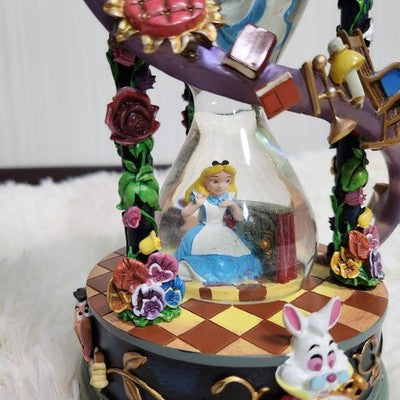 ALICE IN WONDERLAND SNOW GLOBE MUSIC BOX 26.5CM DISNEY STORE 25TH USED