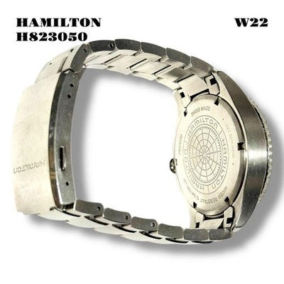HAMILTON KHAKI AUTOMATIC H823050 NAVY SCUBA BLACK DIAL ORANGE HAND MEN'S WATCH