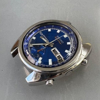 SEIKO 6139-6012 BRUCE LEE BLUE DIAL VINTAGE CHRONOGRAPH MOD WATCH