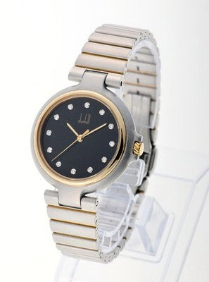 DUNHILL MILLENNIUM 32MM 12P DIAMOND QUARTZ MEN'S WRISTWATCH ROUND FACE AS IS