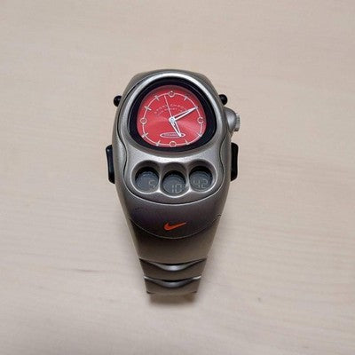 NIKE GSX TITANIUM WATCH RED DIAL LIMITED 2001 Y2K DIGITAL ANALOG WORKING RARE