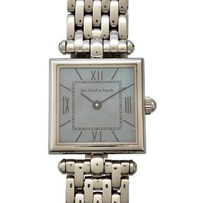 VAN CLEEF & ARPELS CLASSIC SQUARE BLUE SHELL WOMEN'S WATCH STAINLESS STEEL