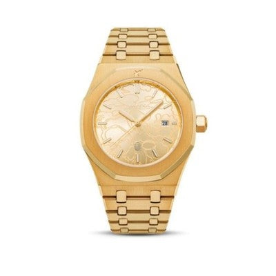 A Bathing Ape Type 9 Bapex Gold Stainless Steel Watch - New