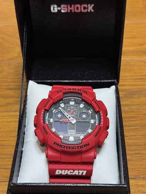 CASIO G-SHOCK GA-100B DUCATI FINANCIAL SERVICES RED LIMITED MEN'S WATCH JDM