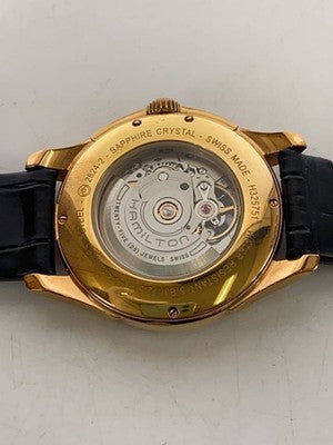 HAMILTON JAZZMASTER OPEN HEART H325751 AUTOMATIC BLACK DIAL LEATHER MEN WATCH