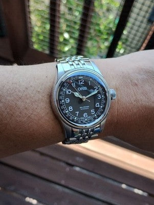 ORIS BIG CROWN POINTER DATE AUTOMATIC WATCH GRAY DIAL BOXED RARE LUXURY