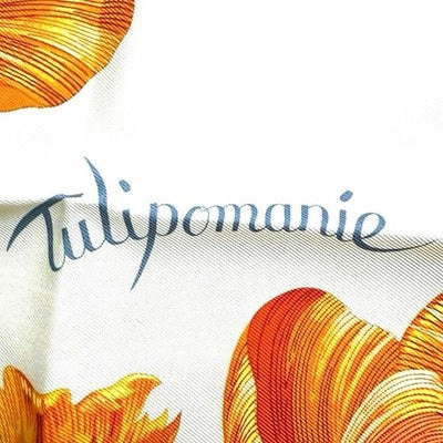 HERMES SILK SCARF GAVROCHE TULIP MANIA STYLISH MINT