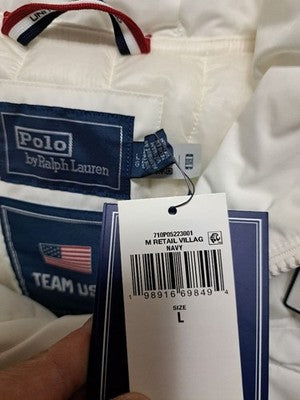 POLO RALPH LAUREN TEAM USA ANORAK JACKET WHITE SIZE L RARE