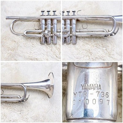YAMAHA YTR-736 TRUMPET Bb SILVER PLATED WITH BACH 7C MOUTHPIECE CASE