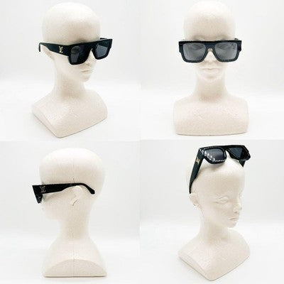 LOUIS VUITTON LV CRUSH SQUARE SUNGLASSES Z2125E BLACK LOGO AUTHENTIC