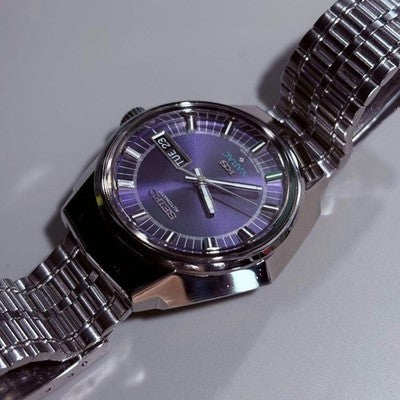 SEIKO KING SEIKO VANAC 5626-7150 PURPLE DIAL AUTOMATIC WATCH OH 1972 KS