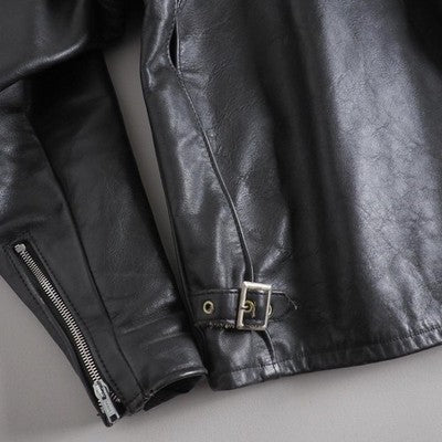 SCHOTT STAND UP COLLAR SINGLE RIDERS 641 LEATHER JACKET BLACK 36 EXCELLENT++++