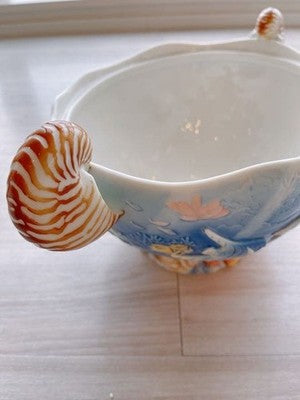 FRANZ COLLECTION BY THE SEA SOUP BOWL CANDY BOX COVERED PORCELAIN BOWL BOX