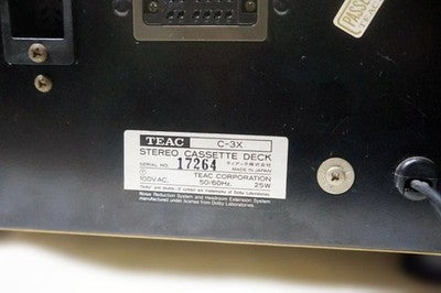 TEAC C-3X CASSETTE DECK OVERHAILED DOUBLE SPEED 3-HEAD SYSTEM CAPACITOR