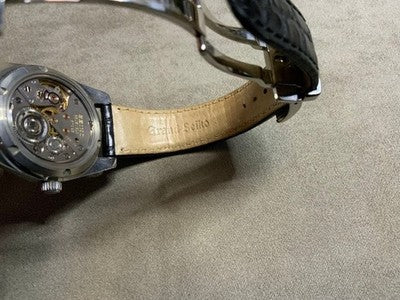 SEIKO GRAND SEIKO MEN'S WRISTWATCH DIASHOCK SKELETON BACK ROUND FACE JAPAN MADE