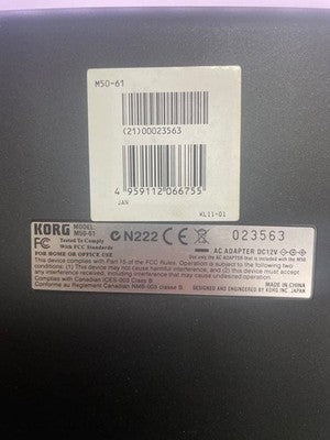 KORG M50/61 SYNTHESIZER 61 KEY WORKSTATION WITH ORIGINAL CASE MINT CONDITION