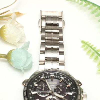 SEIKO ASTRON SBXB003 GPS SOLAR CHRONOGRAPH TITANIUM BLACK DUAL TIME WATCH