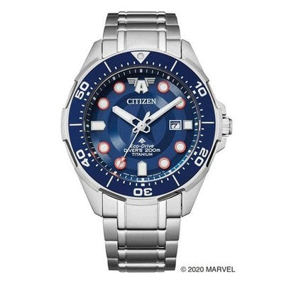 CITIZEN BN0208-54W MARVEL CAPTAIN AMERICA COLLABORATION WATCH UNUSED WITH BOX