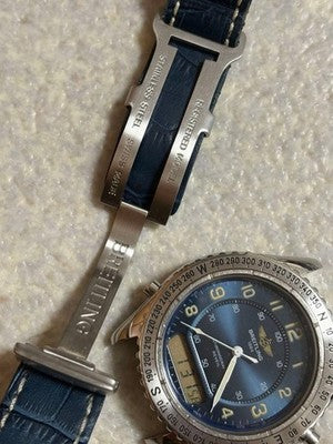 BREITLING CHRONOGRAPH REVEIL A51035 STEEL QUARTZ ANALOG DIGITAL WATCH USED BOX