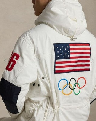 POLO RALPH LAUREN TEAM USA ANORAK JACKET WHITE SIZE L RARE