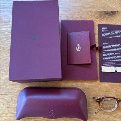 JACQUES MARIE MAGE ANGELI JMMA 11L BROWN ROUND FRAME GLASSES CASE JAPAN
