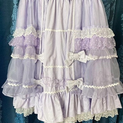 ANGELIC PRETTY CANDY STRIPED RIBBON SLEEVELESS LOLITA DRESS LAVENDER JSK USED